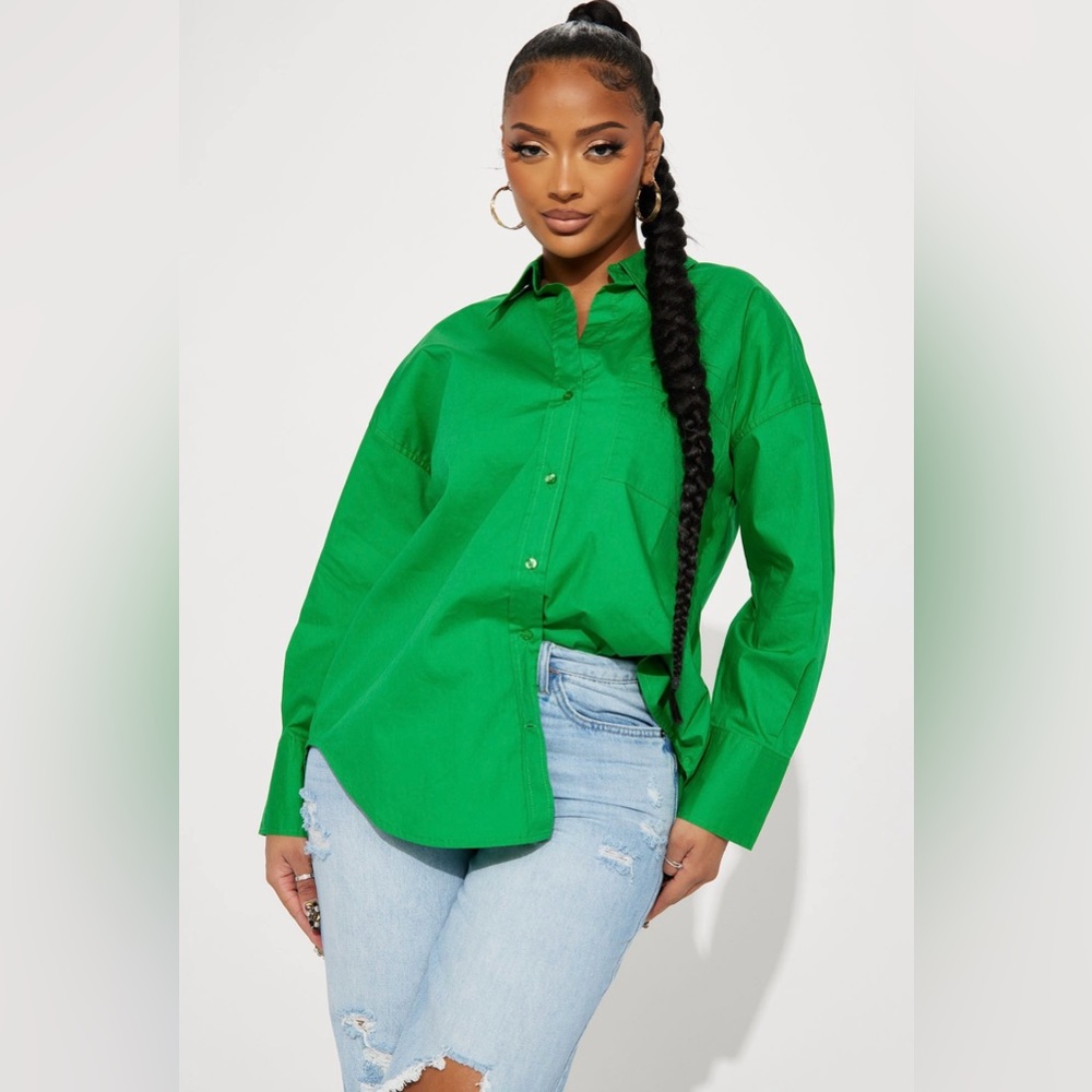 Closet Staple Poplin Shirt - Kelly Green